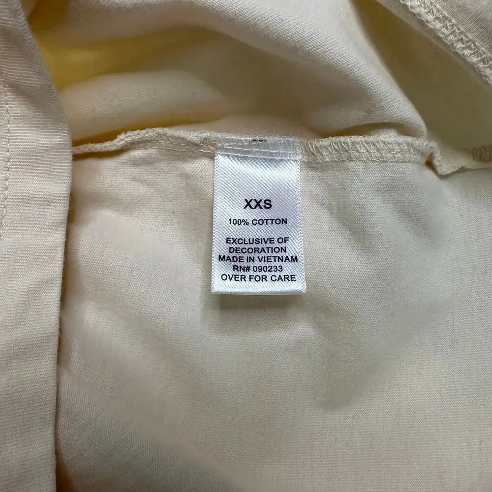 Fear of God Esssentials Long Sleeve T- Shirt Cream XXS Minimal  Logo Back Unisex